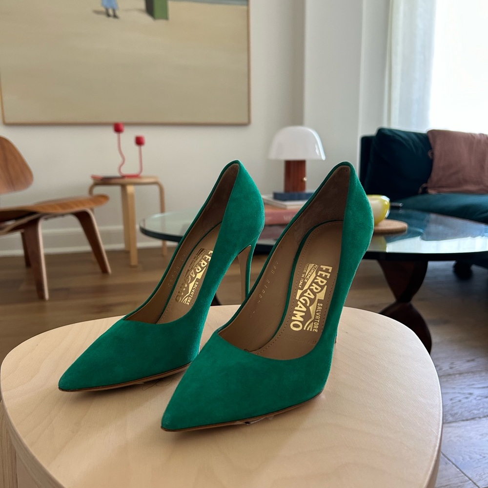 Ferragamo Suede Heels - Picture 1 of 8